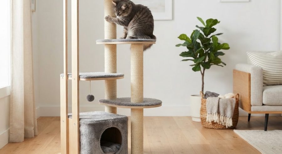 Whisker Tower Cat Scratcher — alternate view